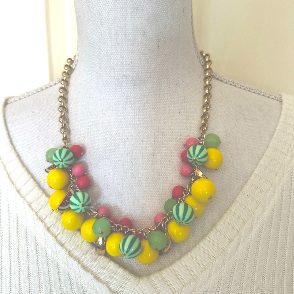 Statement Piece Necklace With Multicolor Beads By… - image 1